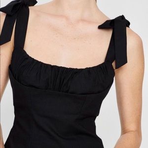 C/meo collective black linen top